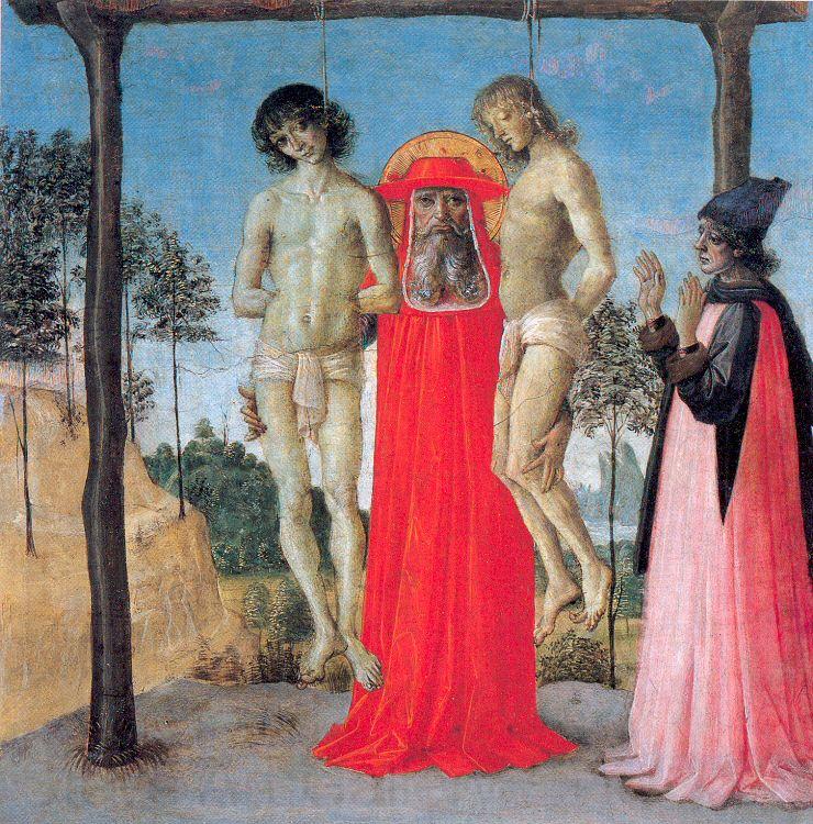 PERUGINO, Pietro St. Jerome Supporting Two Men on the Gallows Germany oil painting art